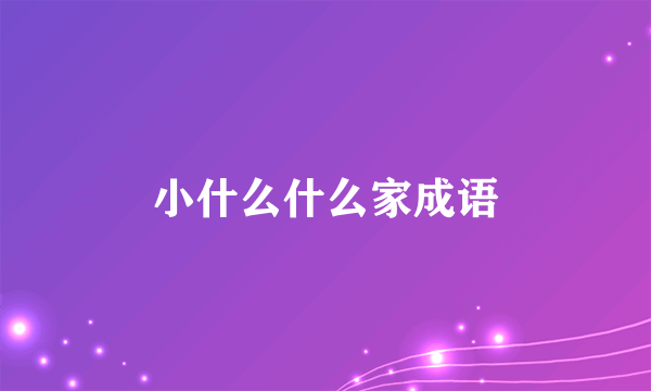 小什么什么家成语