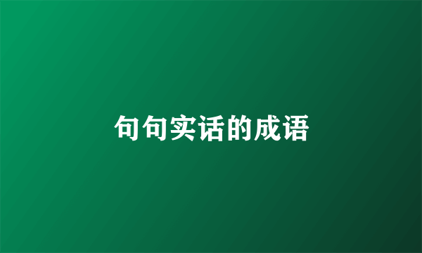 句句实话的成语