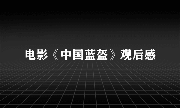电影《中国蓝盔》观后感
