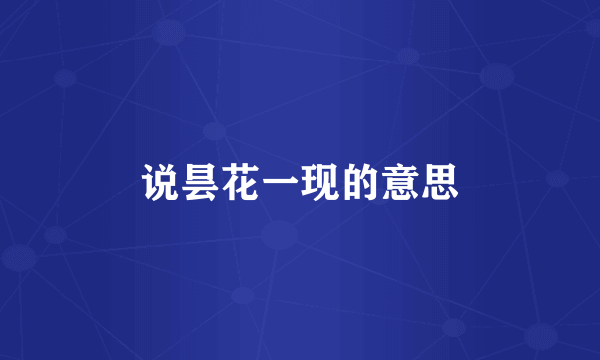 说昙花一现的意思