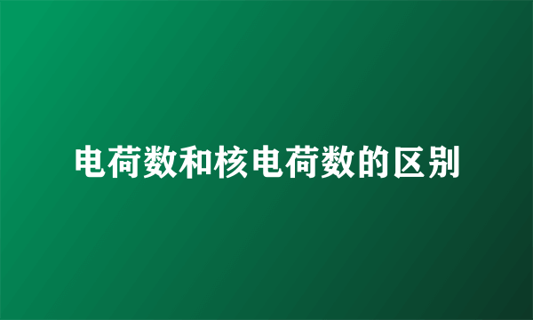 电荷数和核电荷数的区别