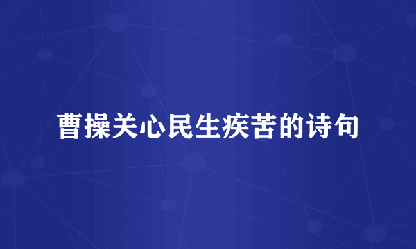 曹操关心民生疾苦的诗句