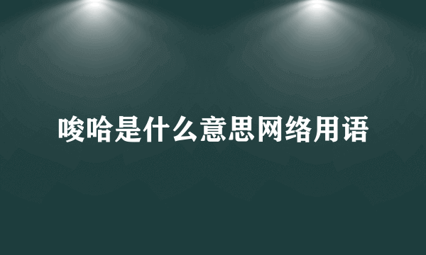 唆哈是什么意思网络用语