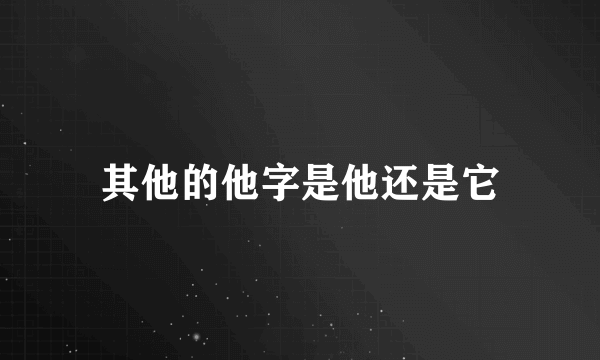 其他的他字是他还是它