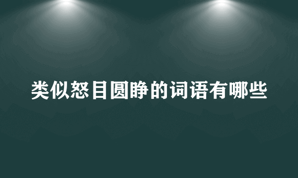 类似怒目圆睁的词语有哪些
