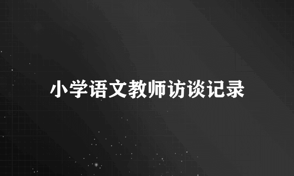 小学语文教师访谈记录