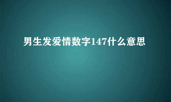 男生发爱情数字147什么意思