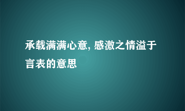 承载满满心意, 感激之情溢于言表的意思