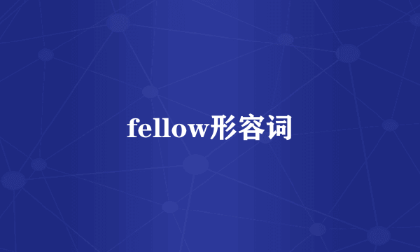fellow形容词