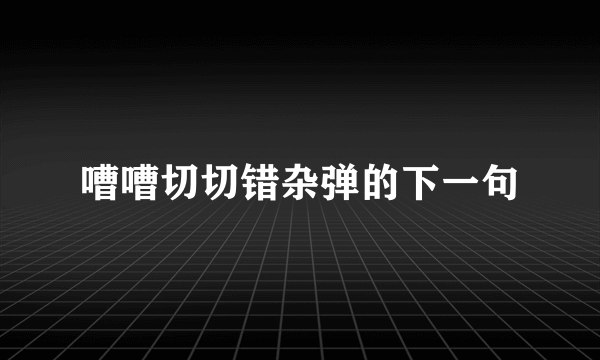 嘈嘈切切错杂弹的下一句