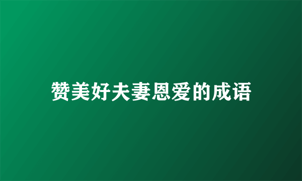 赞美好夫妻恩爱的成语