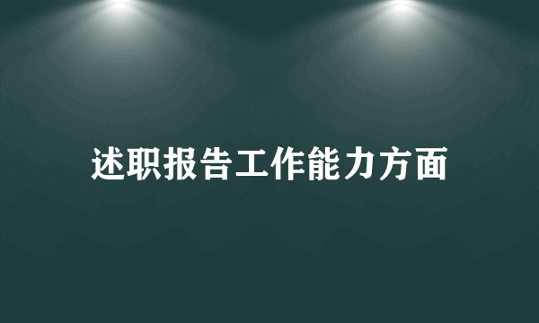 述职报告工作能力方面