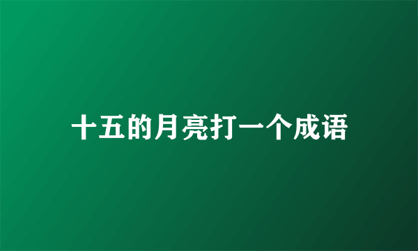 十五的月亮打一个成语
