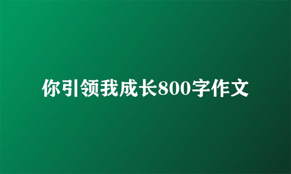 你引领我成长800字作文