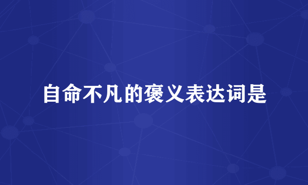 自命不凡的褒义表达词是