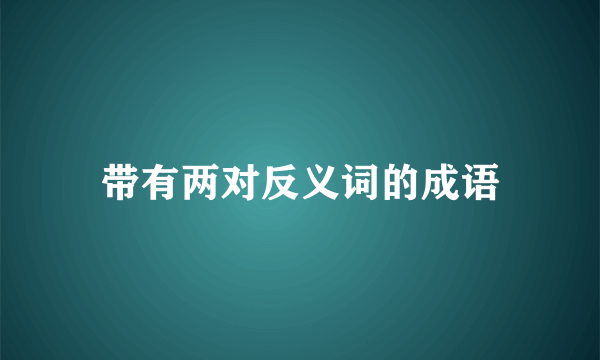 带有两对反义词的成语