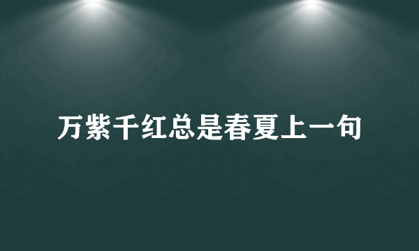 万紫千红总是春夏上一句
