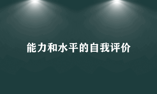 能力和水平的自我评价