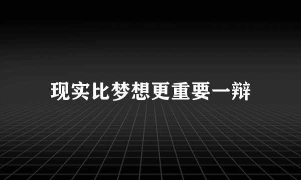 现实比梦想更重要一辩