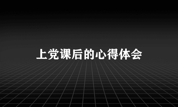 上党课后的心得体会
