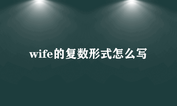 wife的复数形式怎么写