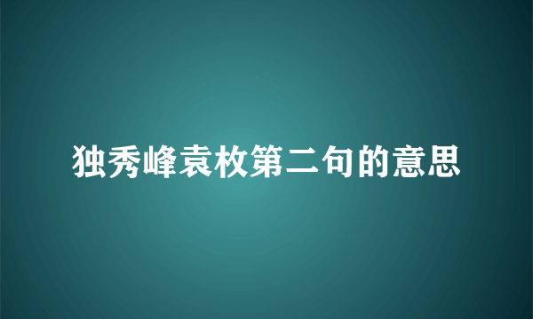 独秀峰袁枚第二句的意思