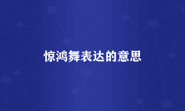 惊鸿舞表达的意思