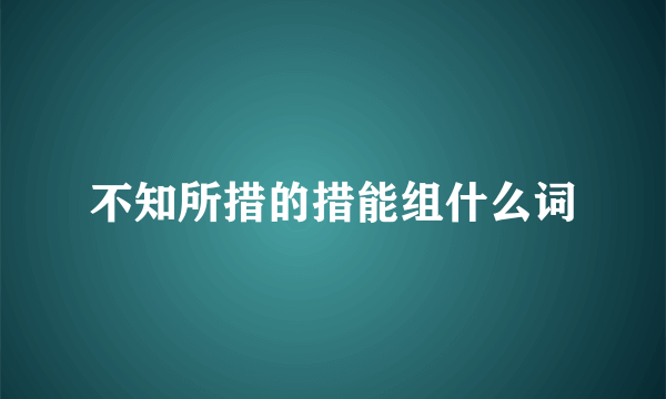 不知所措的措能组什么词