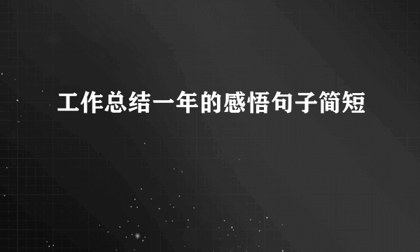 工作总结一年的感悟句子简短