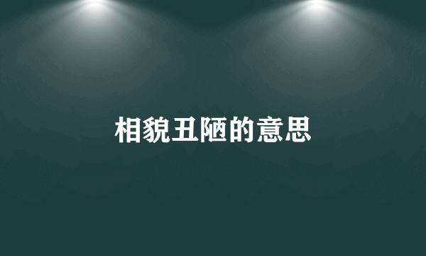 相貌丑陋的意思