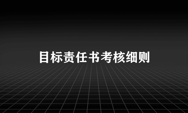 目标责任书考核细则