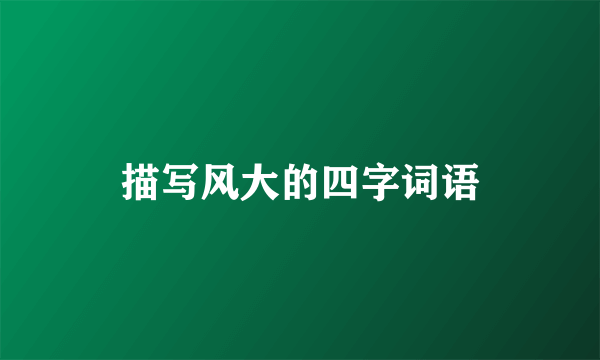 描写风大的四字词语