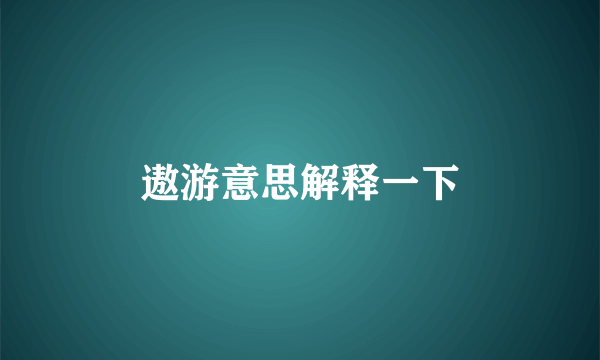 遨游意思解释一下
