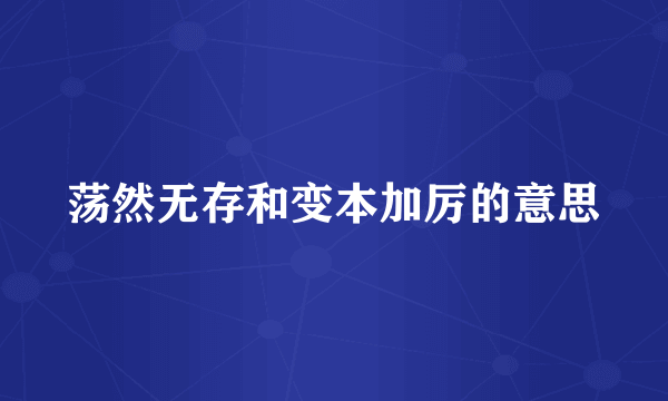 荡然无存和变本加厉的意思