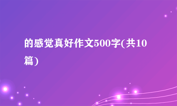 的感觉真好作文500字(共10篇)