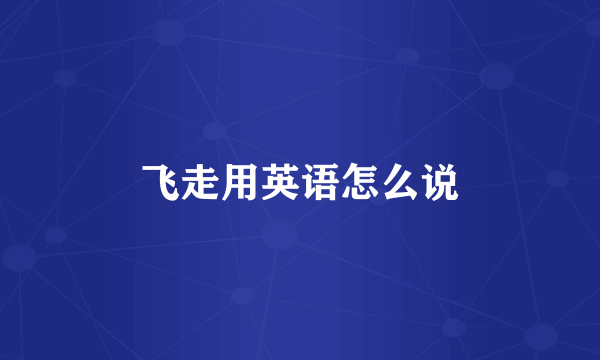 飞走用英语怎么说