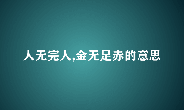 人无完人,金无足赤的意思