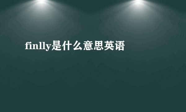 finlly是什么意思英语