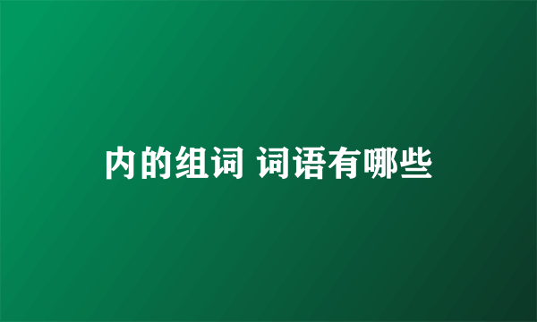 内的组词 词语有哪些