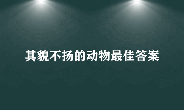 其貌不扬的动物最佳答案