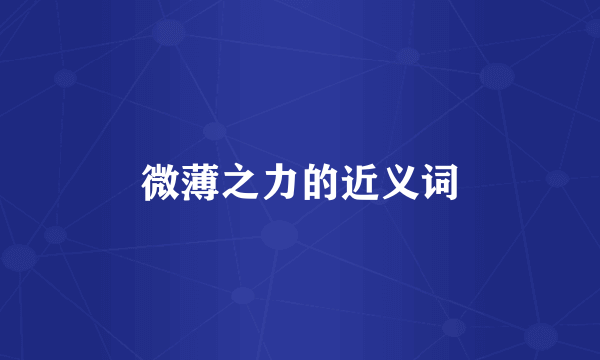 微薄之力的近义词