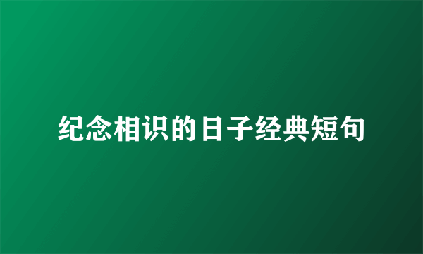 纪念相识的日子经典短句