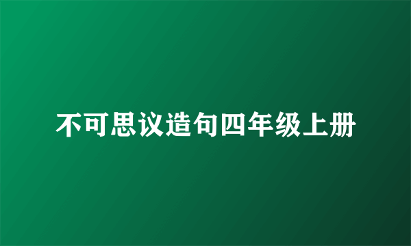 不可思议造句四年级上册