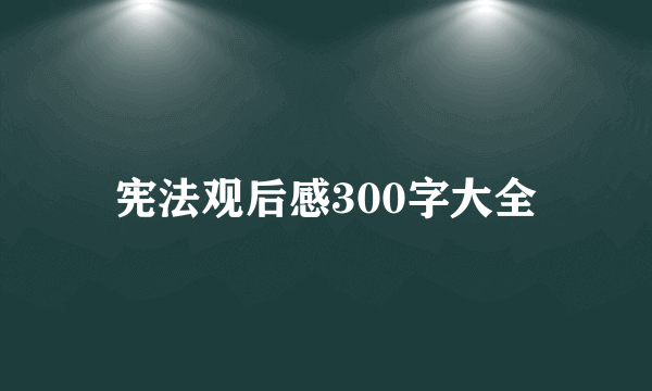 宪法观后感300字大全