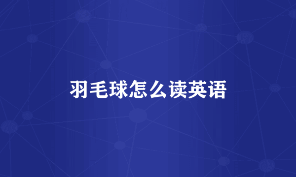 羽毛球怎么读英语