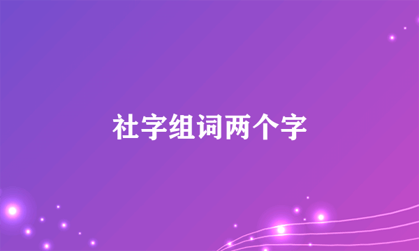 社字组词两个字