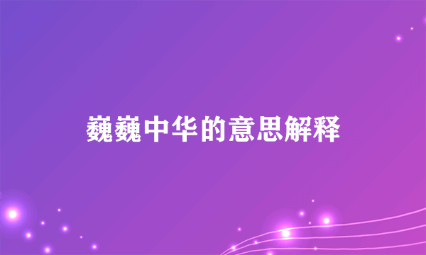 巍巍中华的意思解释