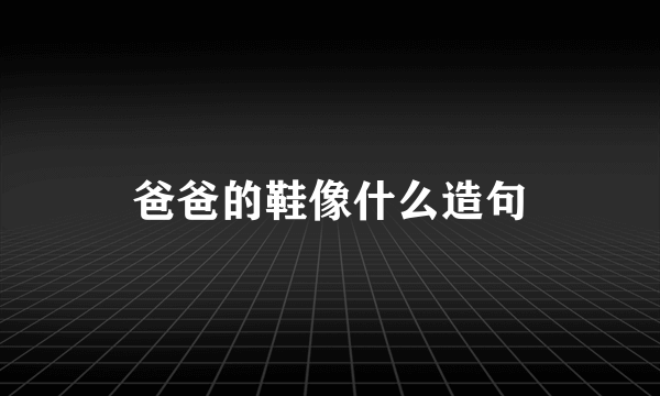 爸爸的鞋像什么造句