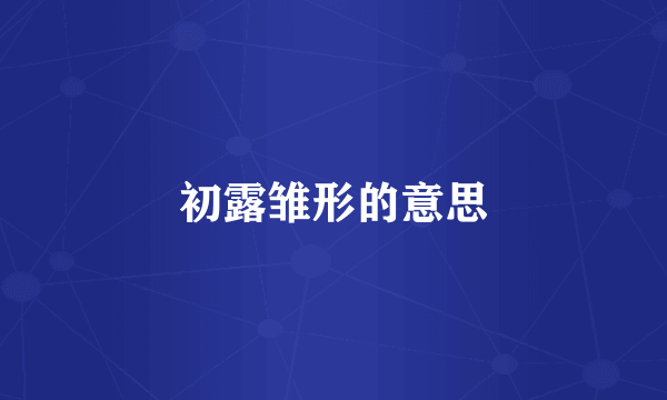 初露雏形的意思