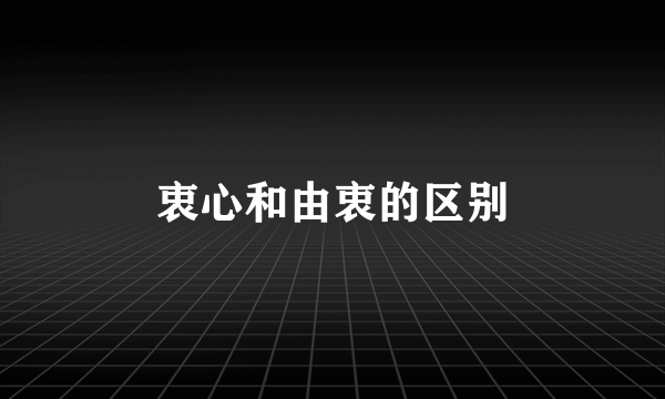 衷心和由衷的区别
